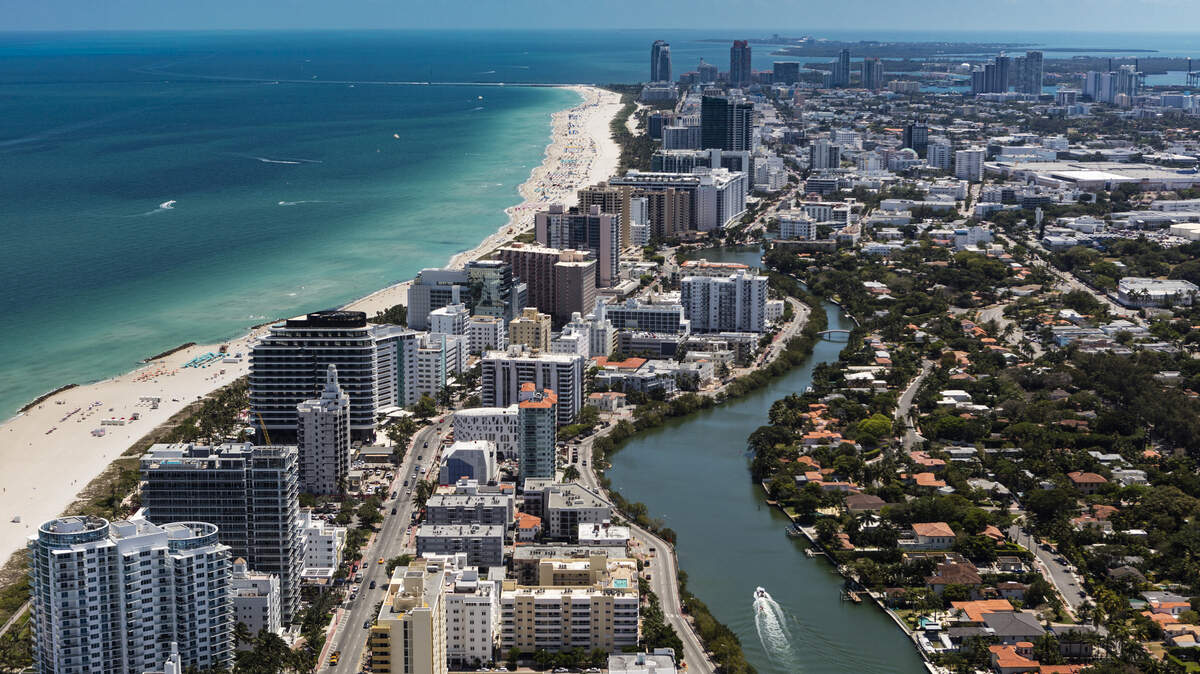 Aerial view of South Beach Miami Aerial view of South Beach Miami